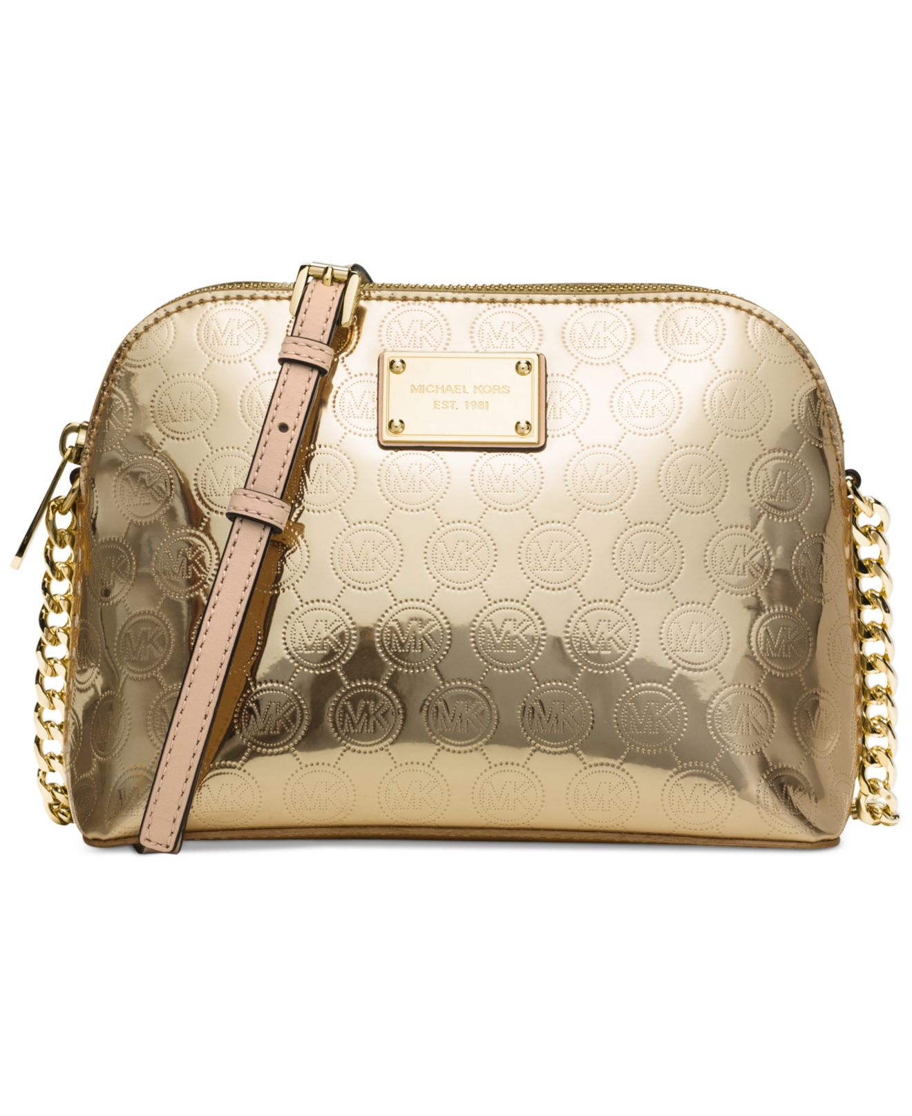 Michael kors Michael Cindy Large Dome Crossbody in Gold (Pale Gold) Lyst