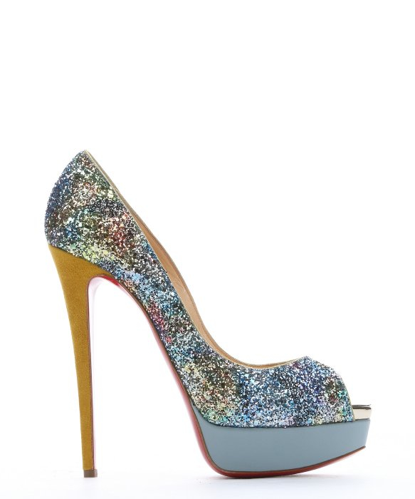 louis vuitton mens sneakers - Christian louboutin Lady Peep Glitter Platform Pumps in Blue | Lyst