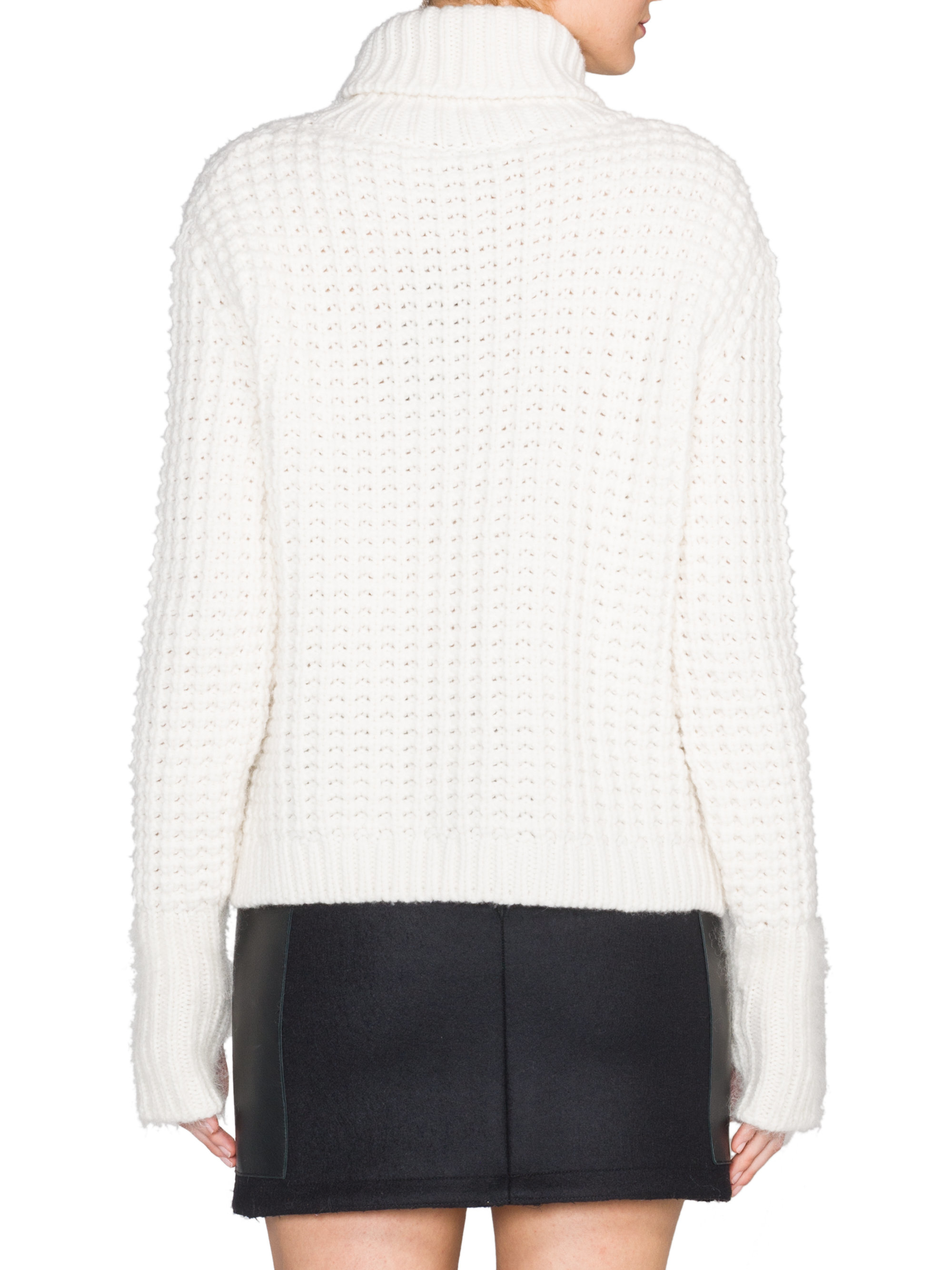 Lyst - Fendi Cashmere & Mohair Chunky Turtleneck Sweater in White