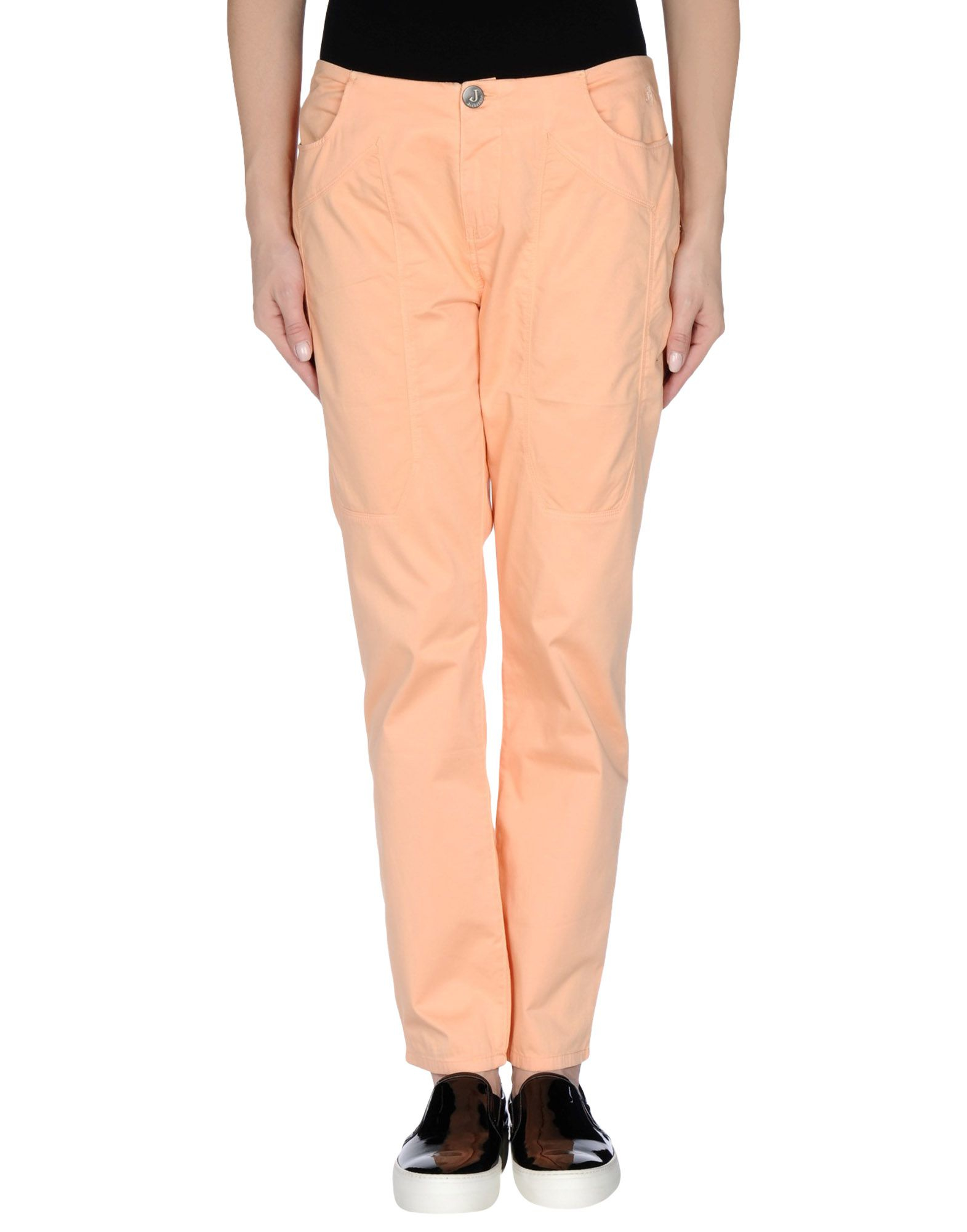 salmon pink trousers