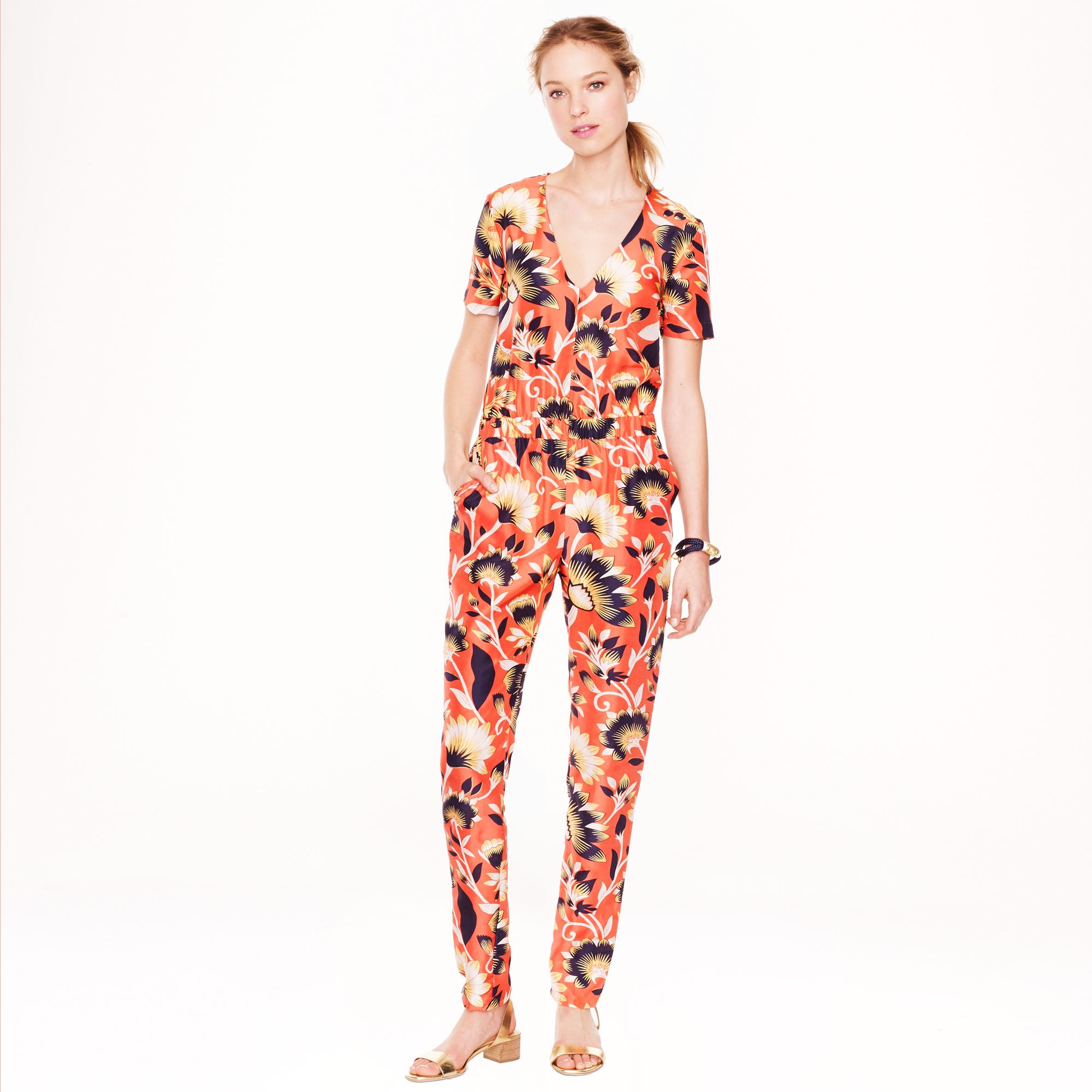 Flower Design Jumpsuit | j crew collection jumpsuit in hibiscus floral in orange lyst Flower Design Jumpsuit | j crew collection jumpsuit in hibiscus floral in orange lyst