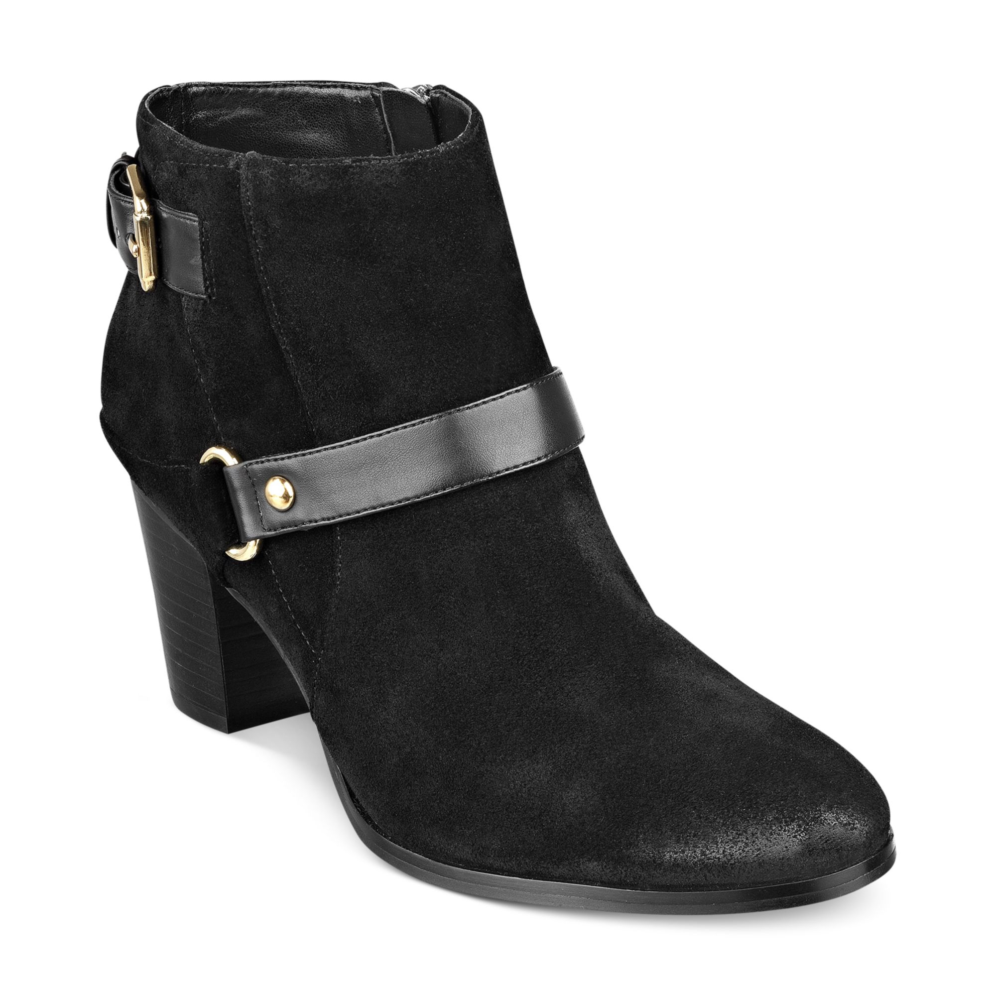 Marc Fisher Ella Casual Booties in Black (Black Suede) | Lyst