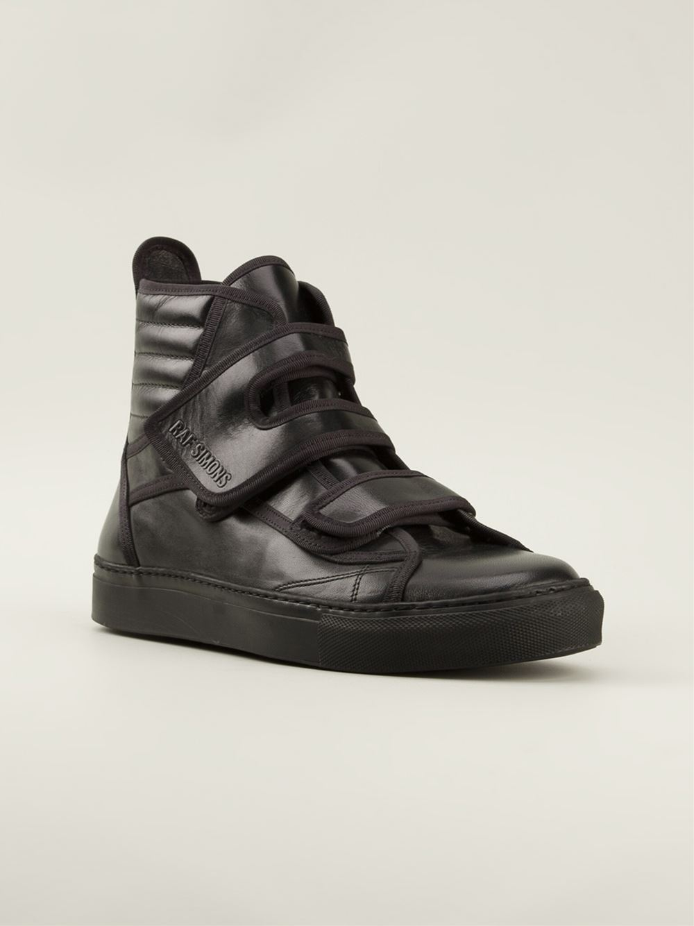 Raf Simons Velcro Fastening Hitop Sneakers in Black for Men | Lyst