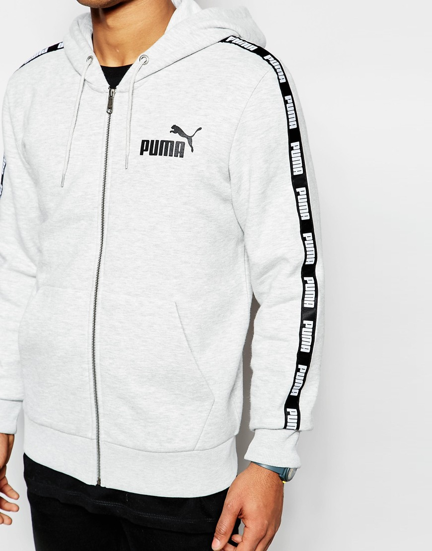 Lyst - Puma Hoodie With Taping in Gray for Men