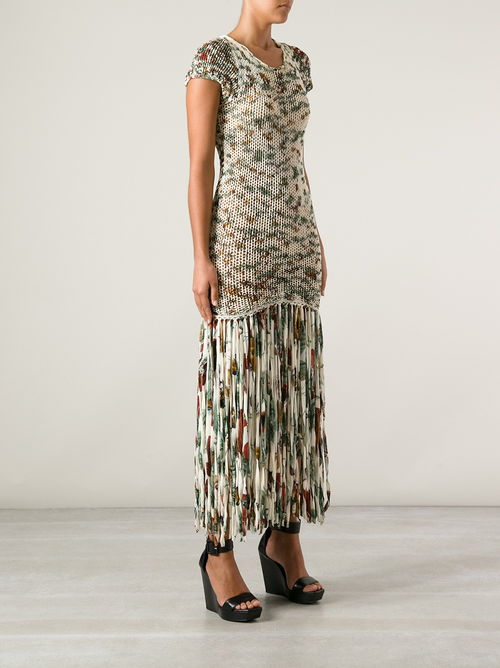 Lyst - Jean Paul Gaultier Loose Knit Floral Dress