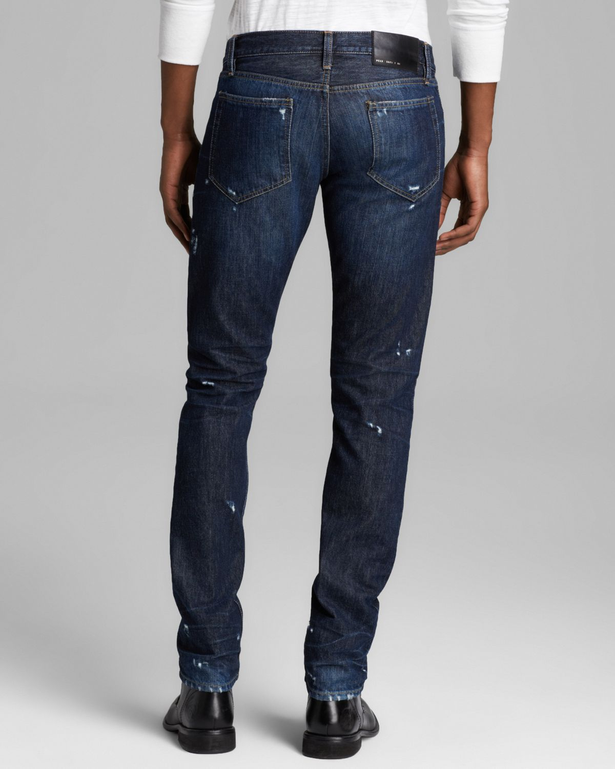 Lyst - Public school Jeans Torn and Patched Slim Fit in Indigo in Blue ...