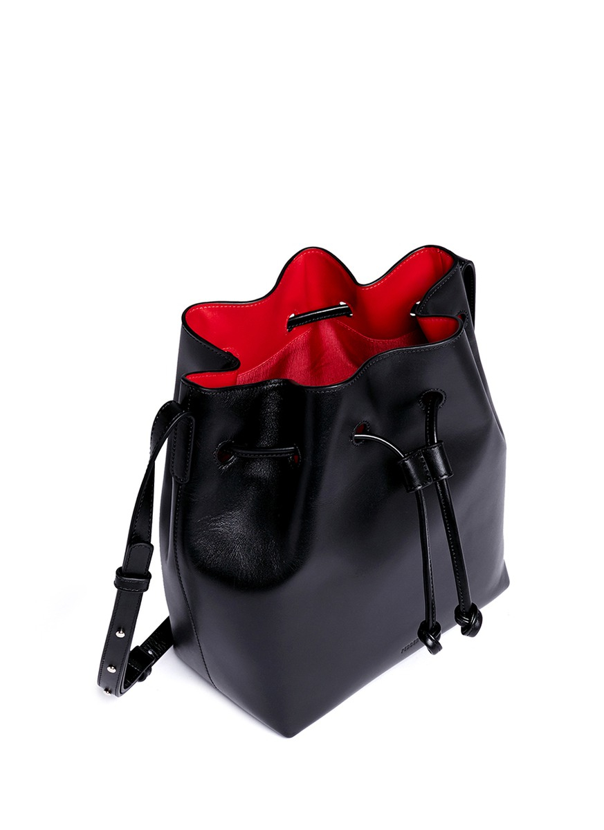 Pedder red Leather Bucket Bag in Black | Lyst