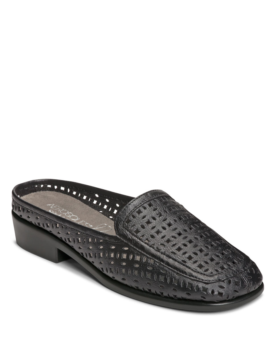 black loafers backless