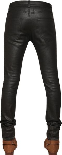 Saint Laurent 155cm Shiny Waxed Denim Jeans in Black for Men | Lyst