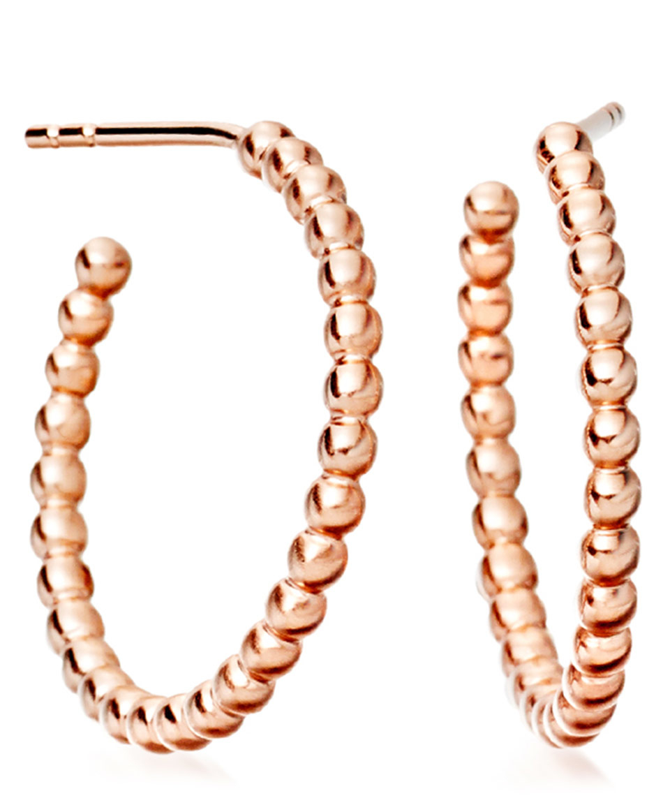 Lyst Astley Clarke Rose Gold Beaded Hoop Earrings In Pink Gallery Women S Gold Hoop Earrings