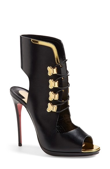 christian louboutin sandals Black satin lace accents | cosmetics ...