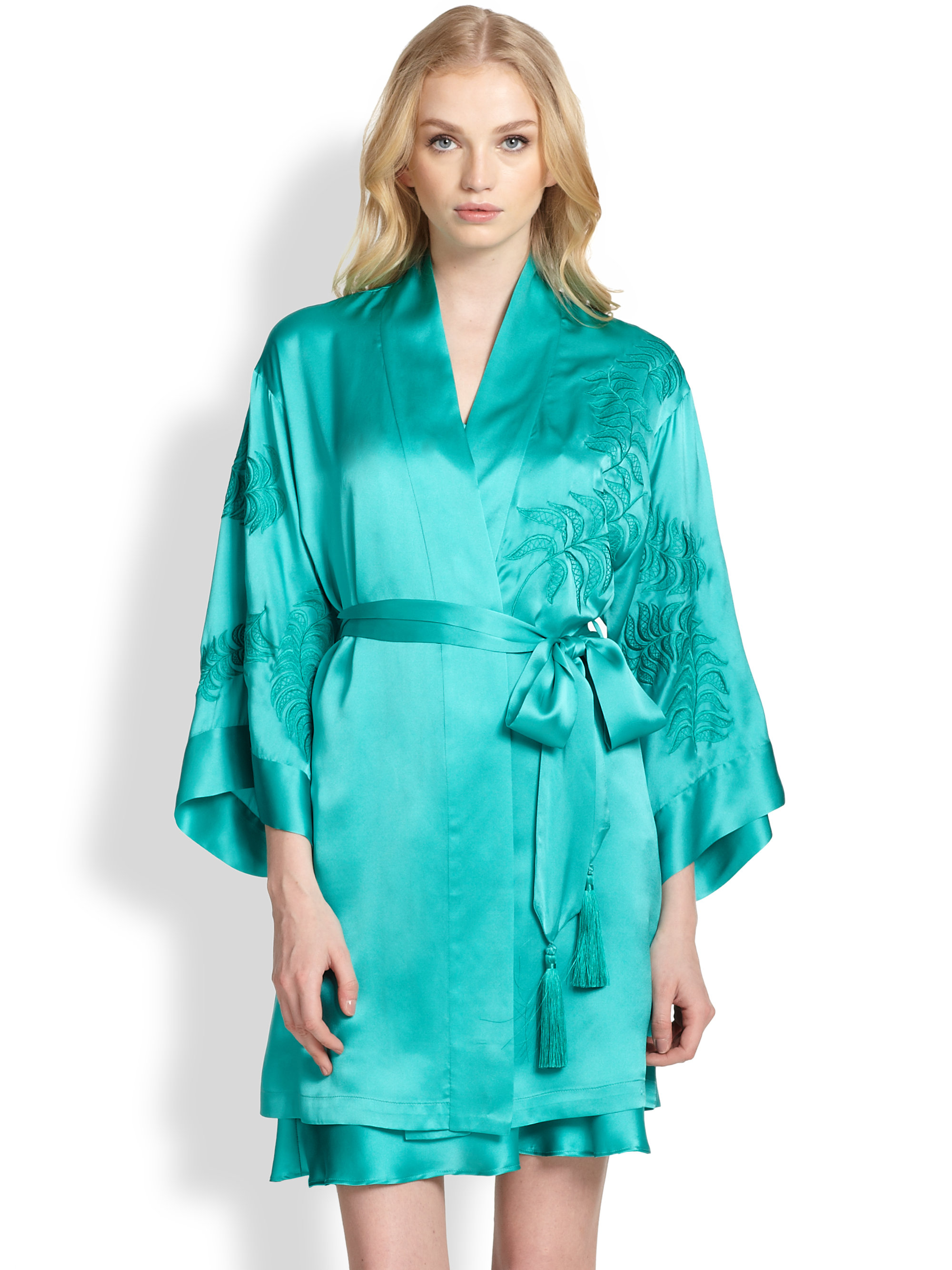 Robe satin turquoise