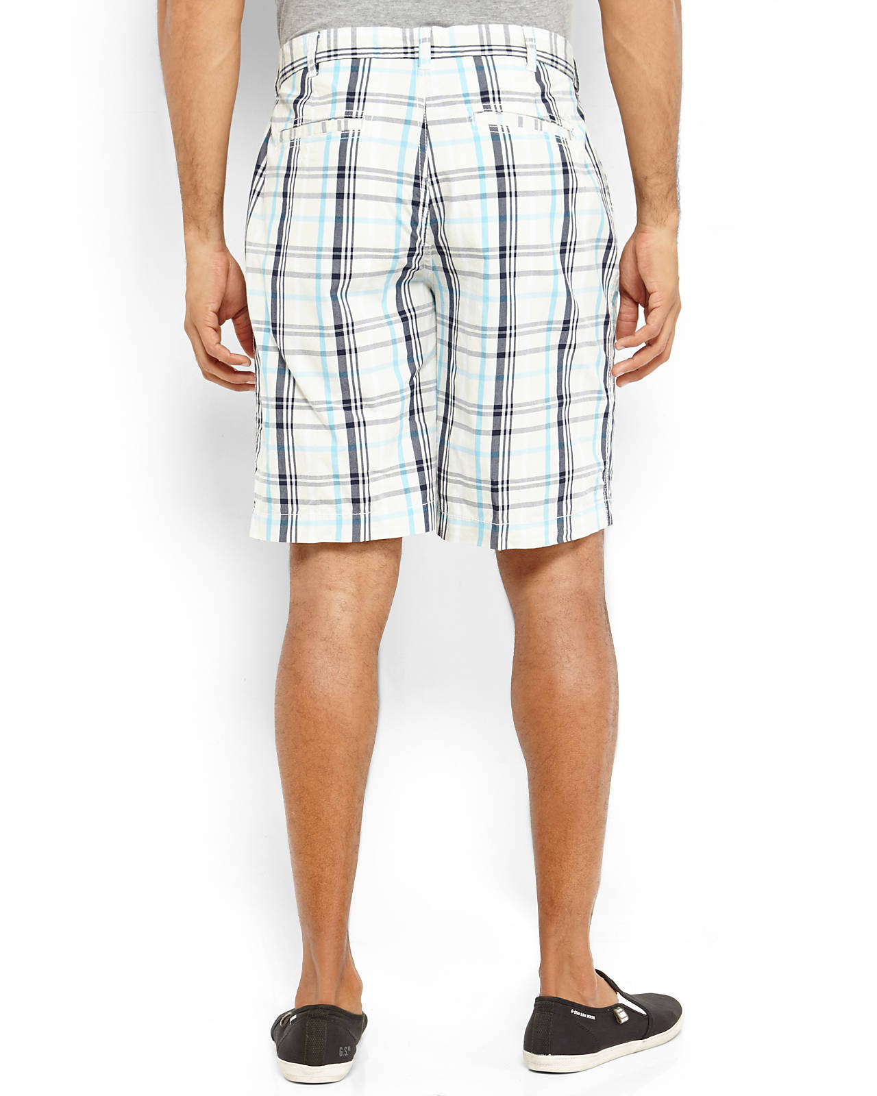 Lyst Izod Flat Front Plaid Shorts in White for Men