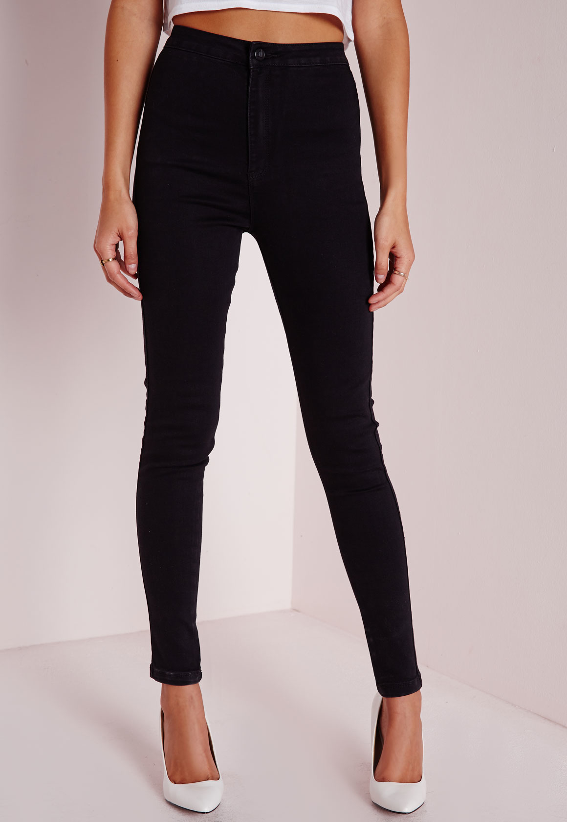 vice high waisted skinny jeans black