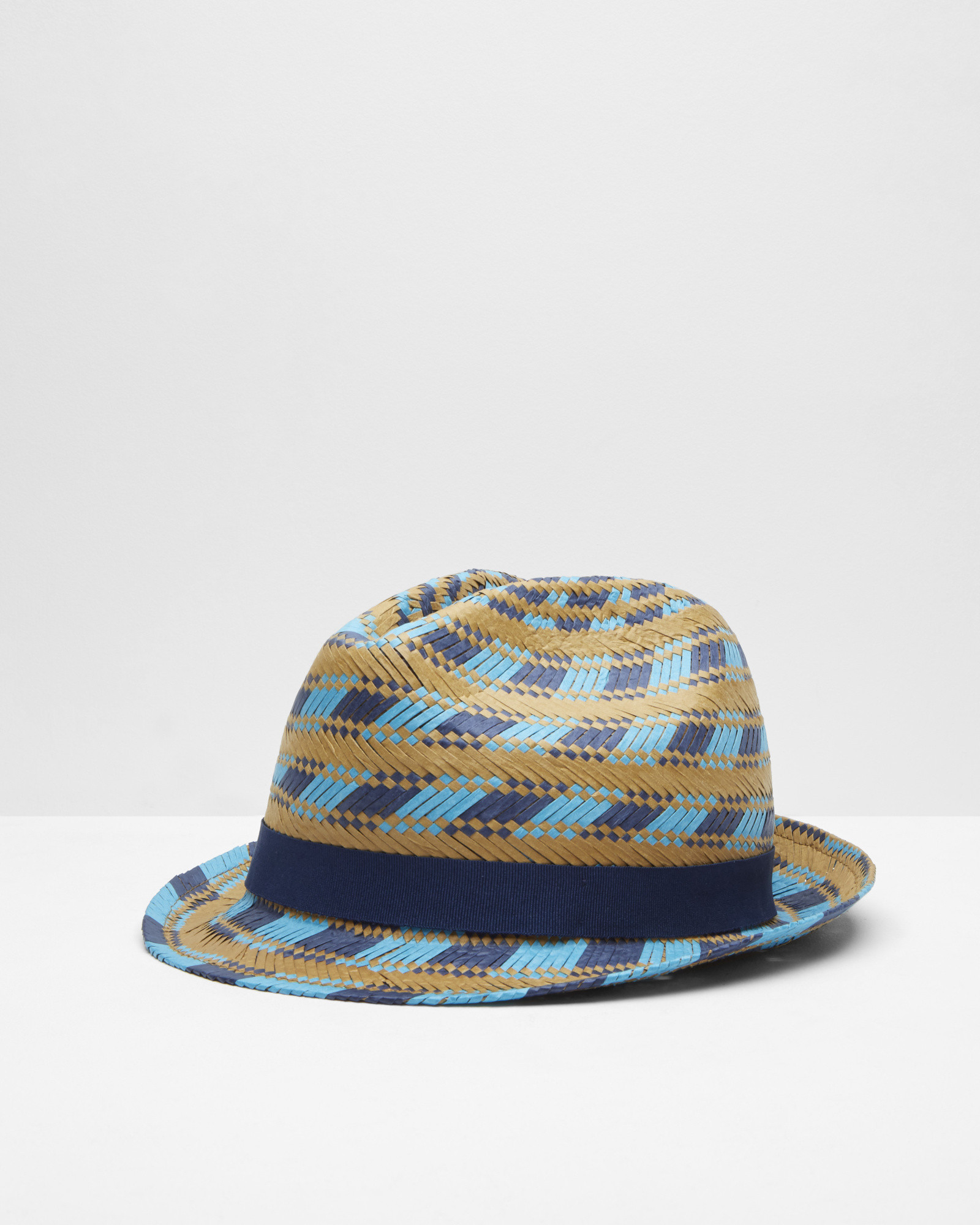 Ted baker Multicoloured Straw Trilby Hat in Multicolor for Men