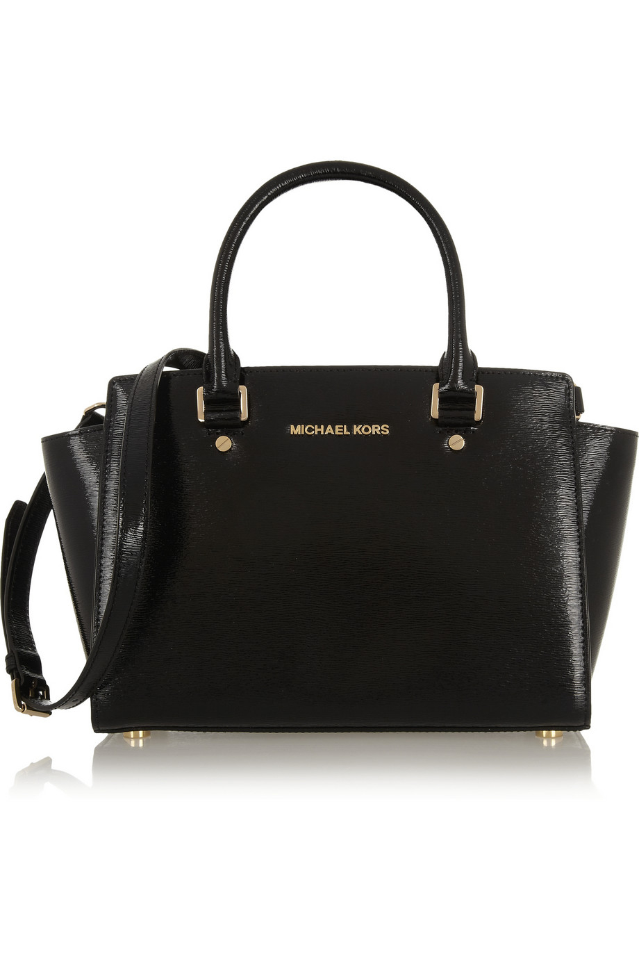 Lyst - Michael Michael Kors Selma Medium Textured Patent-Leather Tote ...