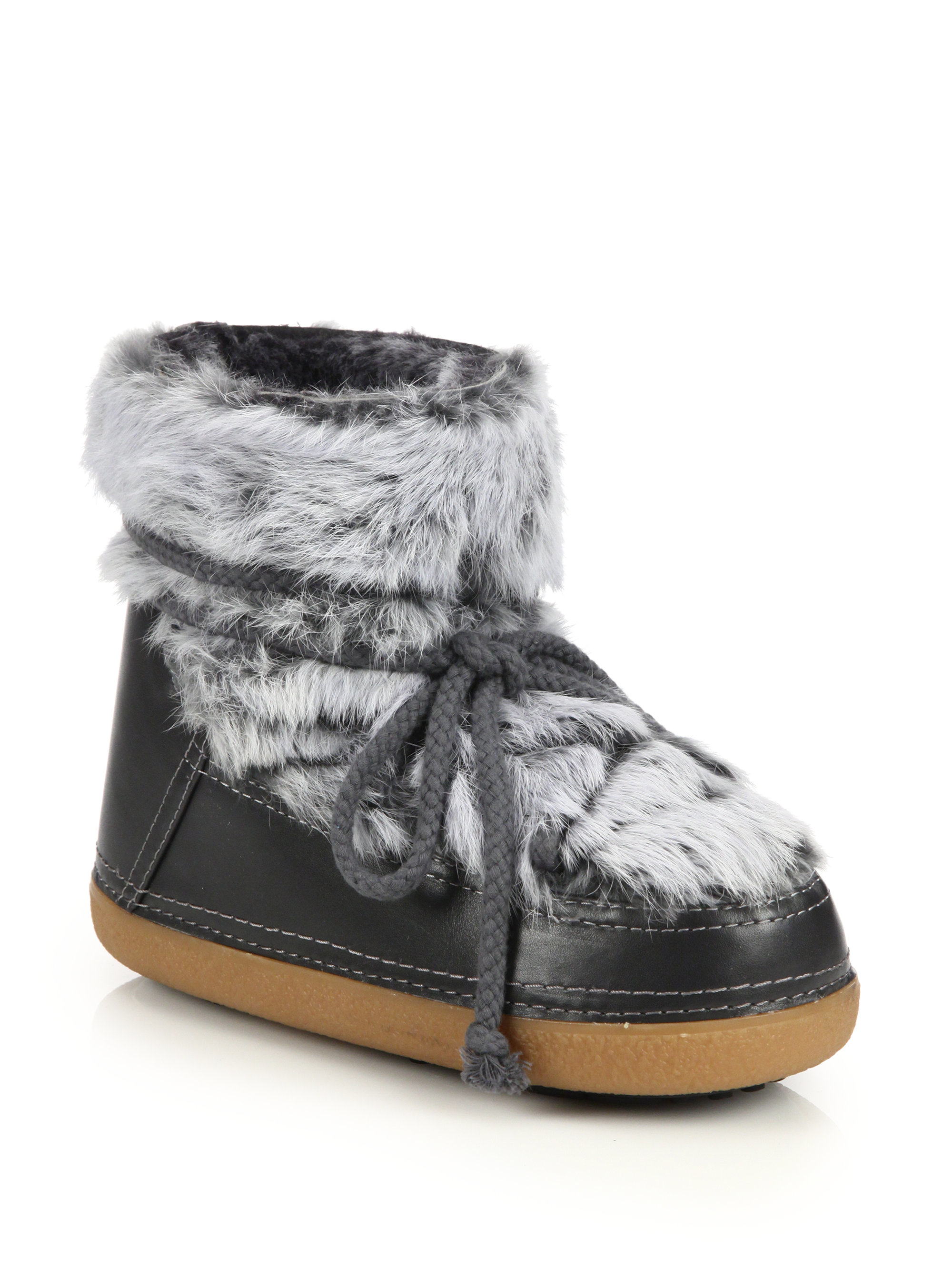 moon boots slippers ikkii leather rabbit fur shearling low moon boots in moon boots slippers ikkii leather rabbit fur shearling low moon boots in