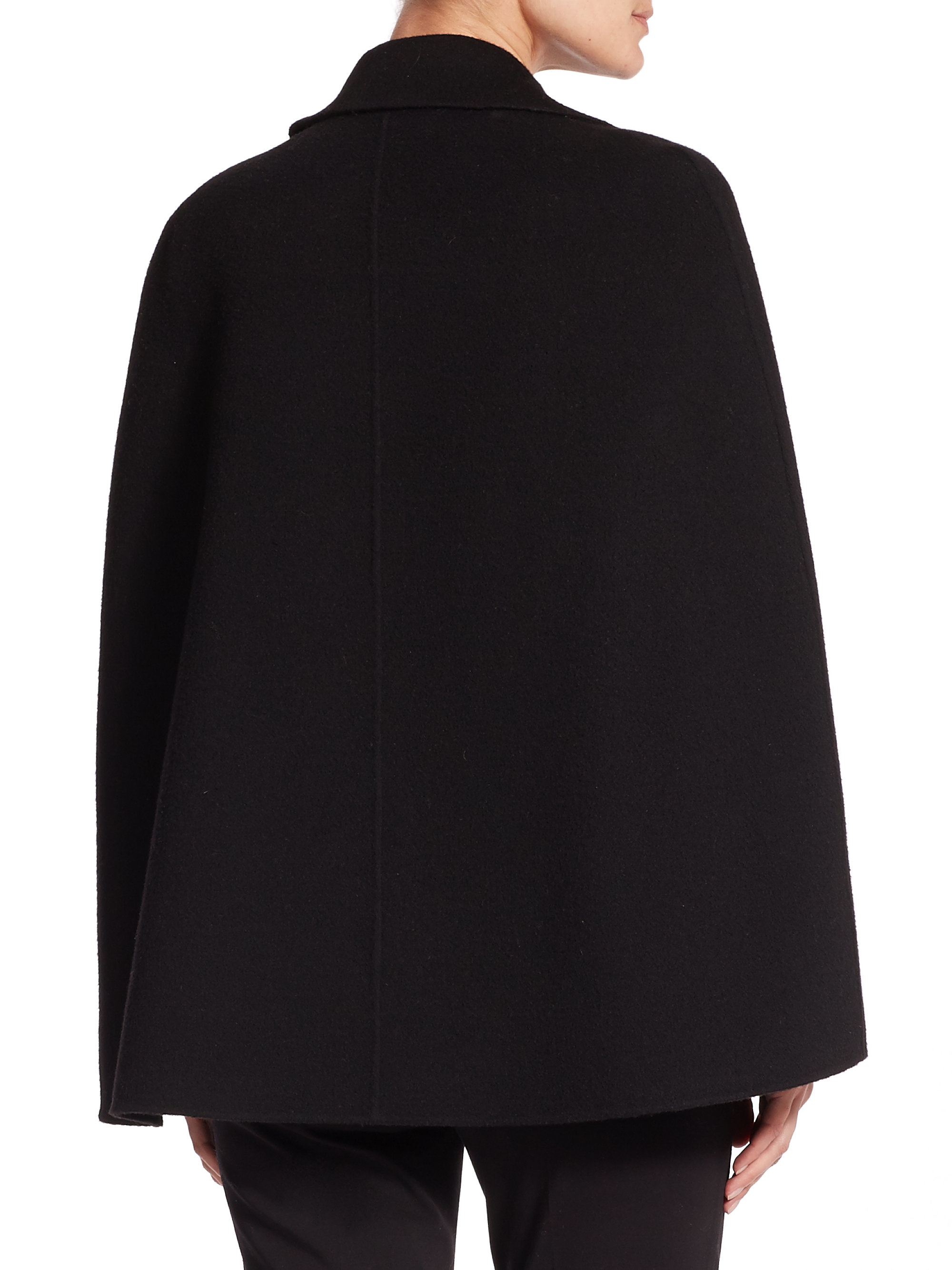 Lyst - Theory Kapalin Double-face Wool/cashmere Cape in Black