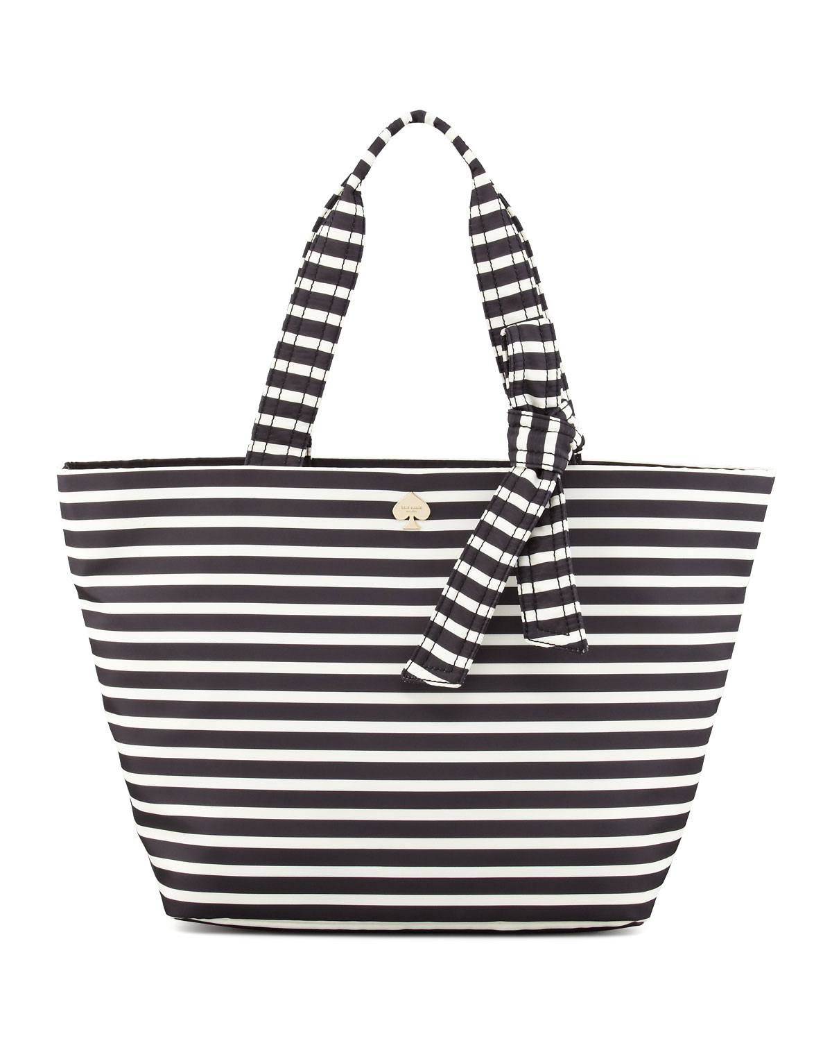 Kate spade new york Flatiron Barbara Striped Nylon Tote Bag in White | Lyst