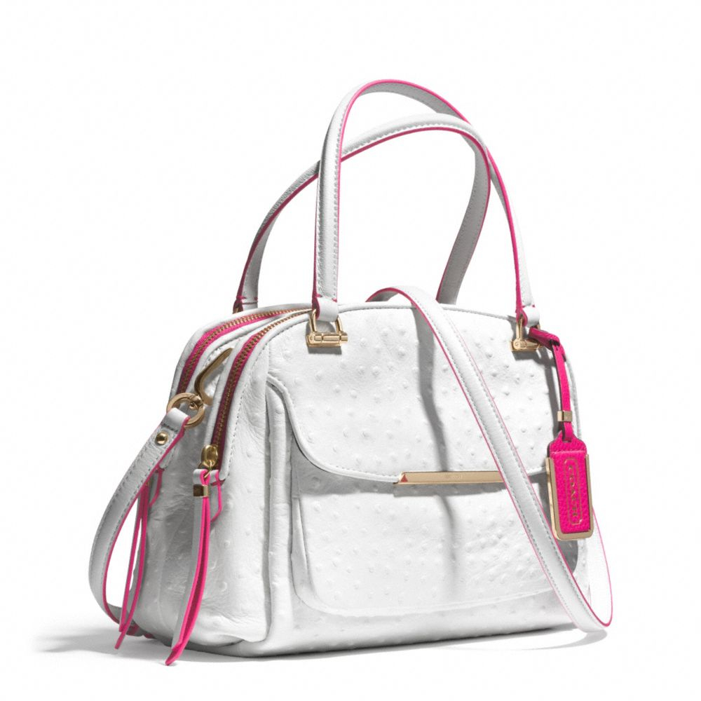 Lyst - Coach Madison Small Georgie in Ostrich Embossed Edgepaint Leather