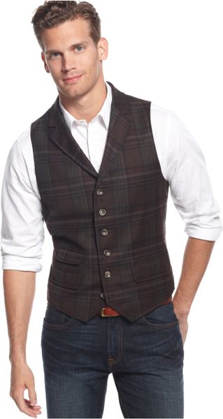 Tommy Hilfiger Franklin Wool Plaid Vest in Brown for Men (Decadent ...