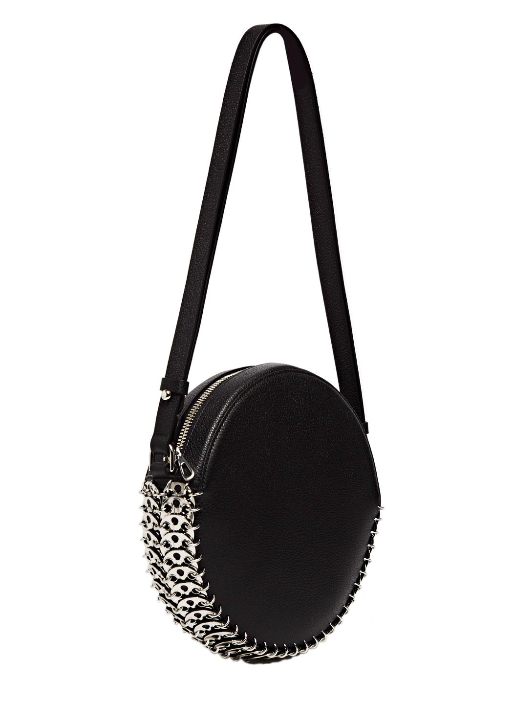 Lyst - Paco Rabanne Round Leather Chain Bag in Black