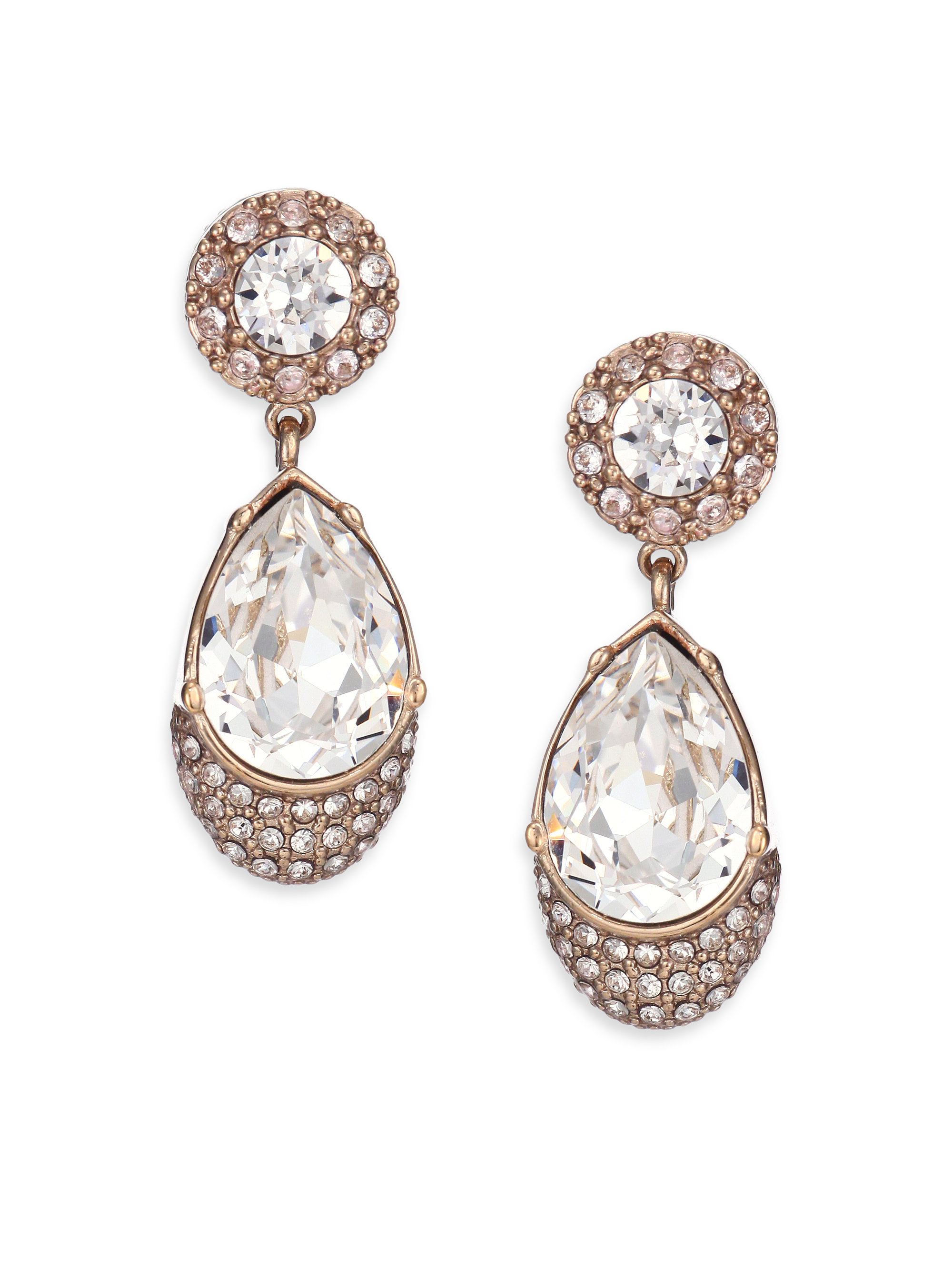 Lyst Givenchy Victorian Crystal Magnetic Drop Earrings In Metallic Gallery