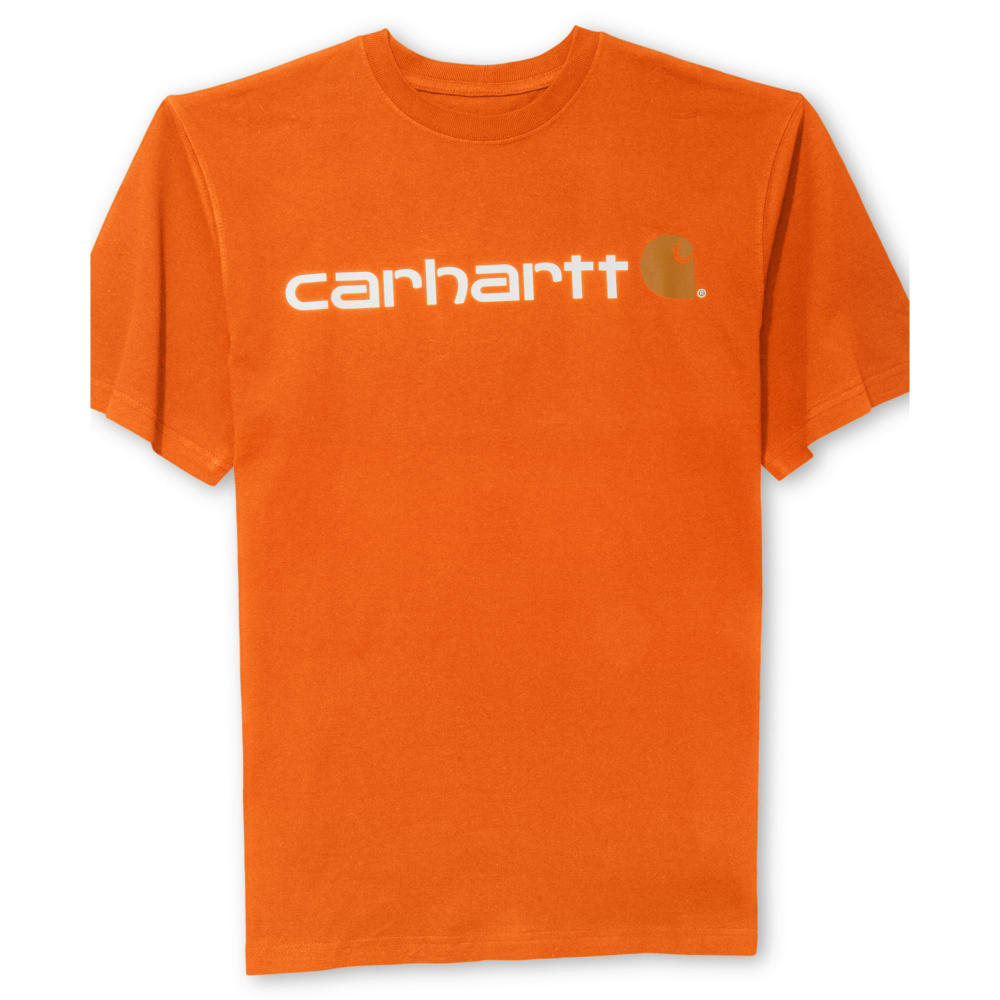 Carhartt Front Logo Tshirt in Orange for Men (Rust) | Lyst