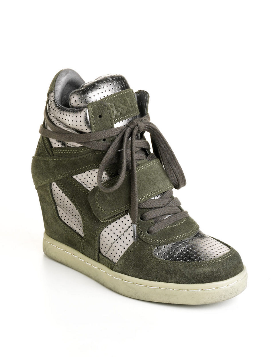 Ash Cool Leather Wedge Sneakers in Green (Camouflage) | Lyst