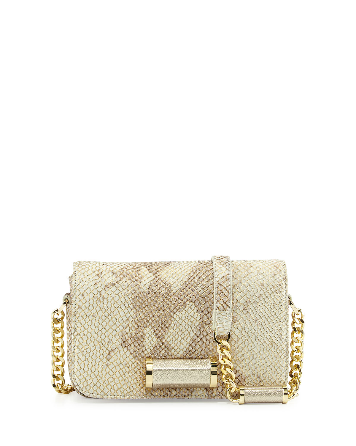 Ivanka trump Metallic Snake Embossed Flap-top Cross Body Bag in Gold ...