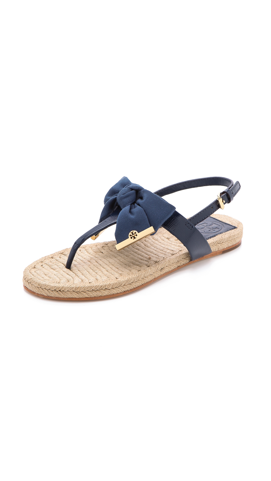 Lyst - Tory burch Penny Flat Thong Espadrilles Camellia Pink in Blue