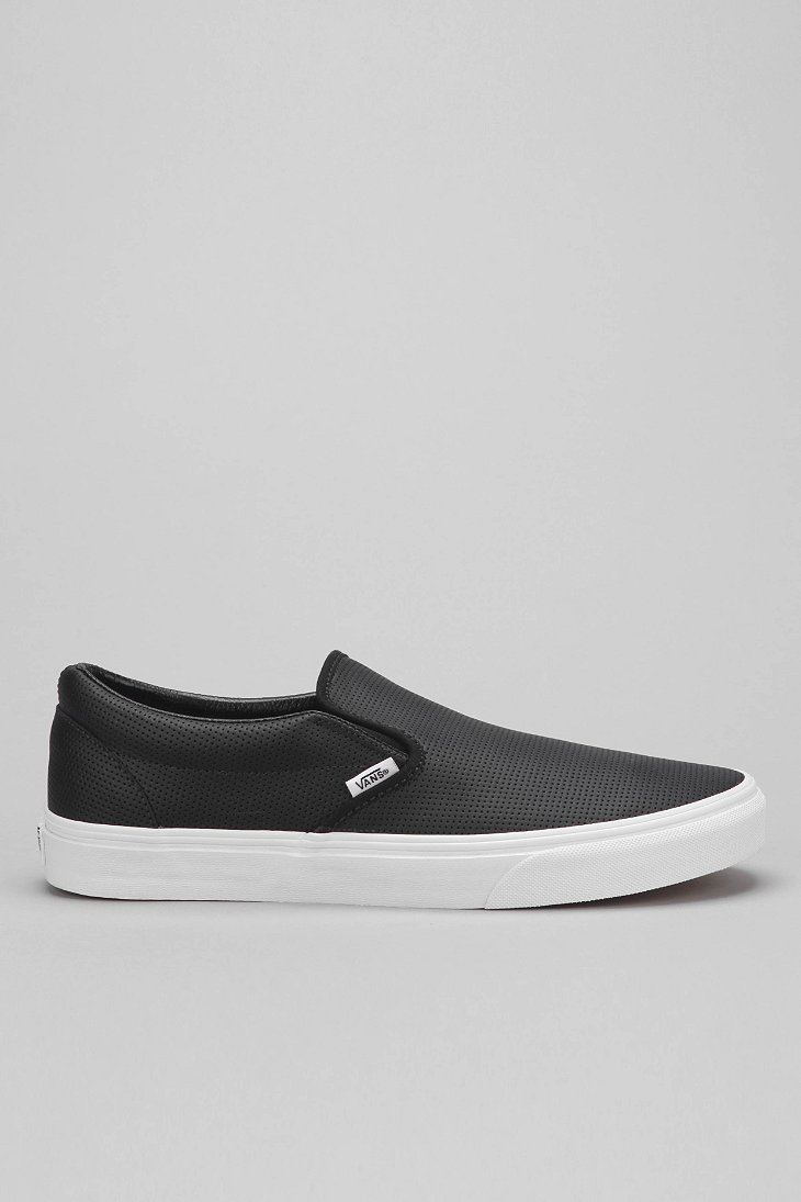 Lyst - Vans Leather Slip-on Men's Sneaker in Black for Men