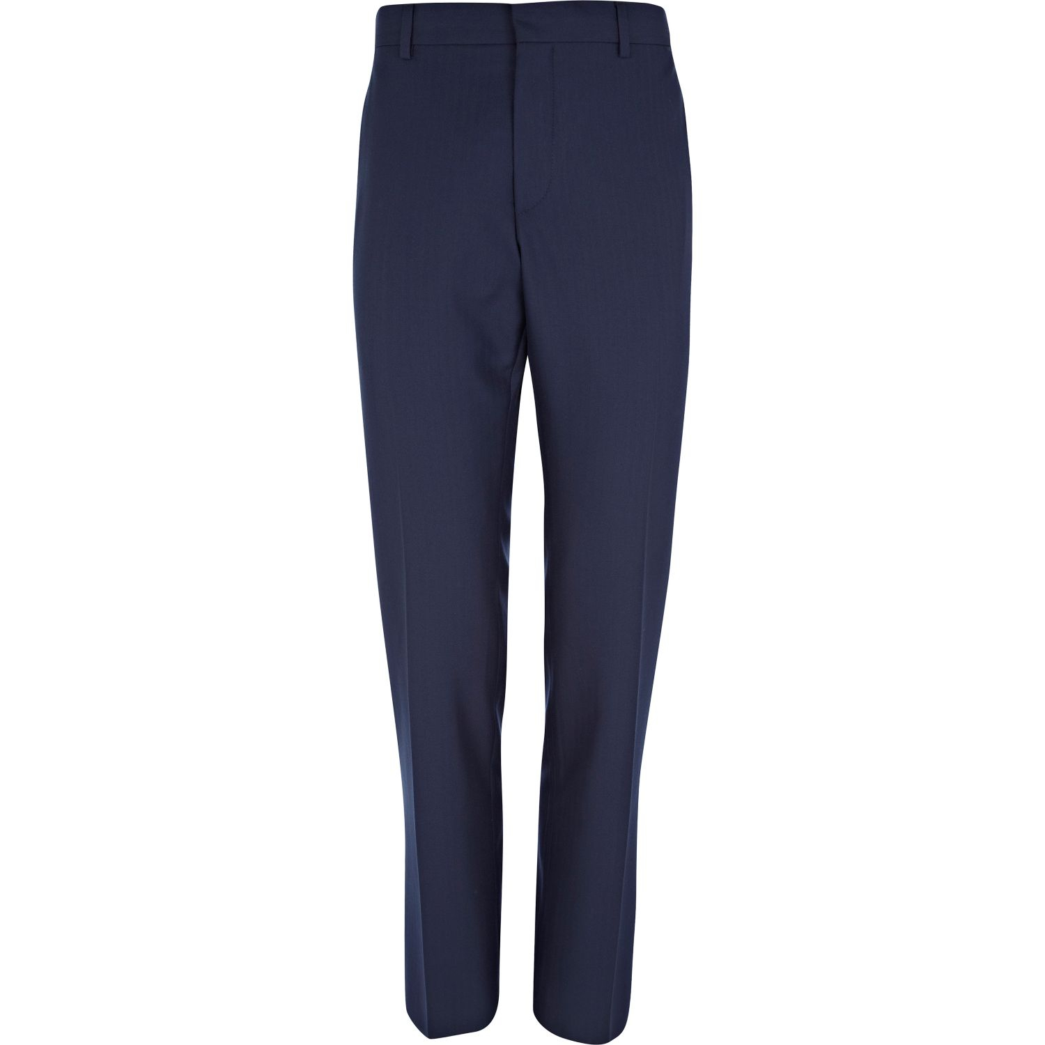 Lyst - River Island Navy Blue Herringbone Slim Suit Pants in Blue for Men