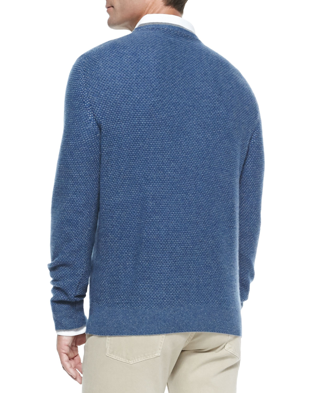 Lyst - Loro Piana Girocollo Cashmere Crewneck Sweater in Blue for Men