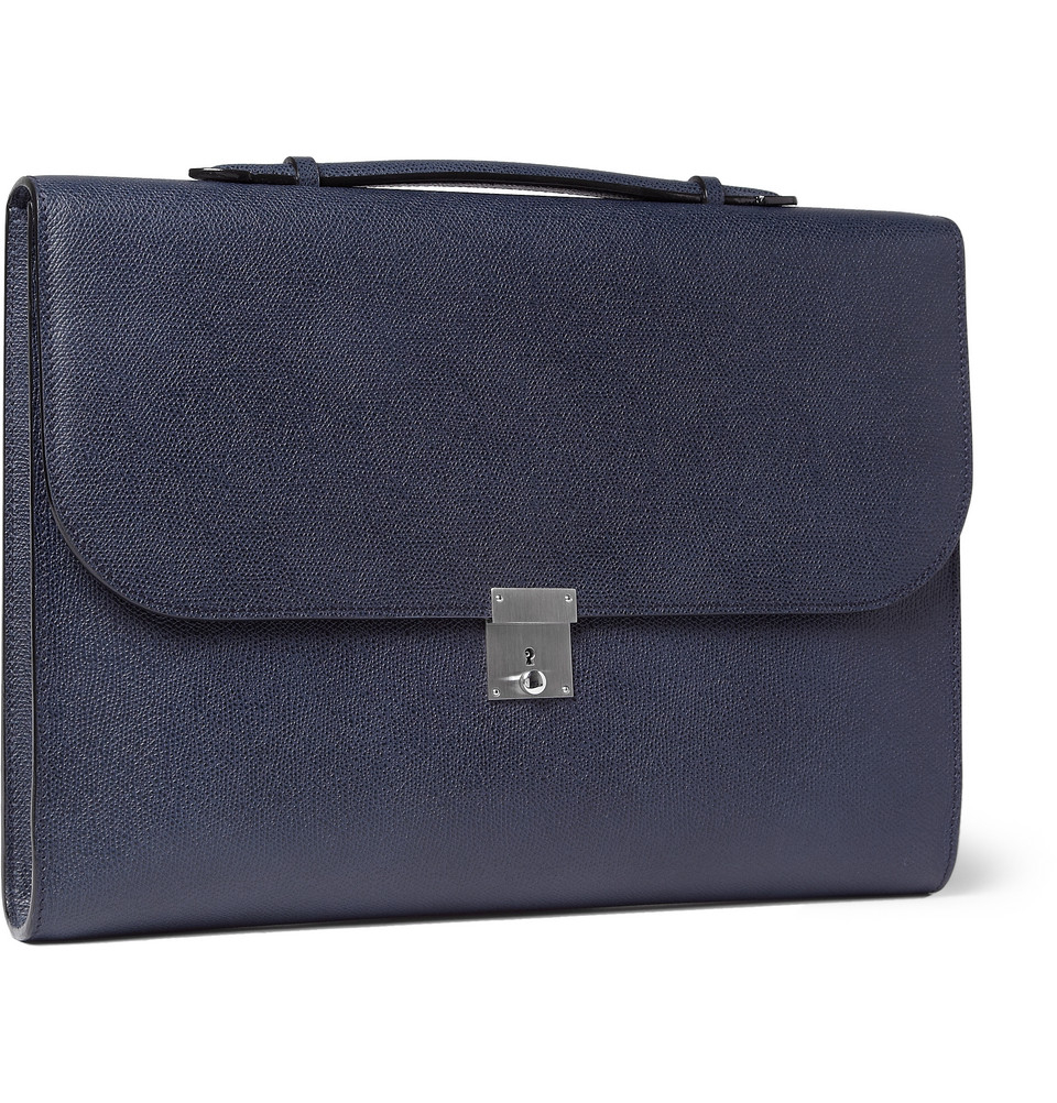 Lyst - Valextra Leather Briefcase in Blue for Men