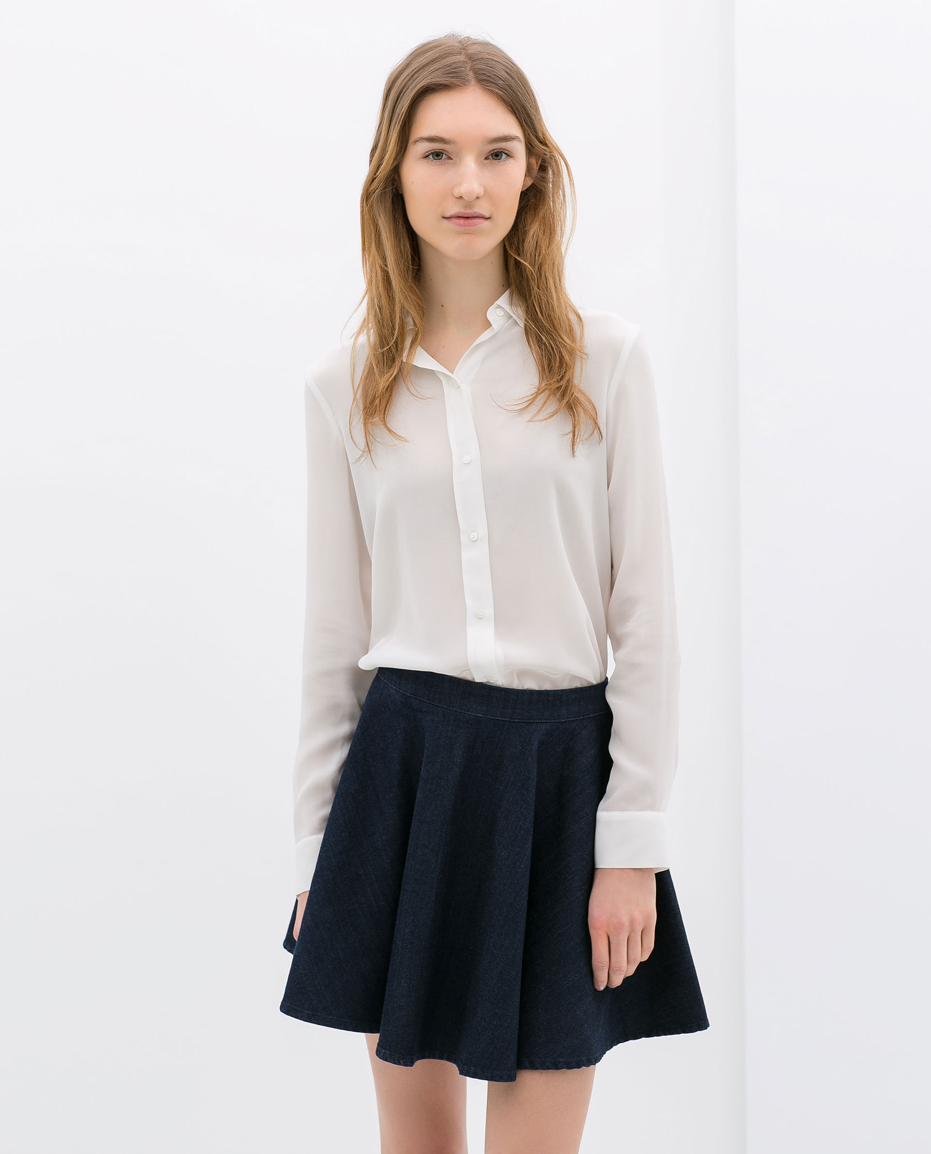 Zara Silk Blouse in White | Lyst