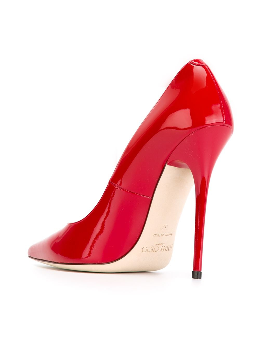 Jimmy Choo Anouk Patent-Leather Pumps in Red - Lyst