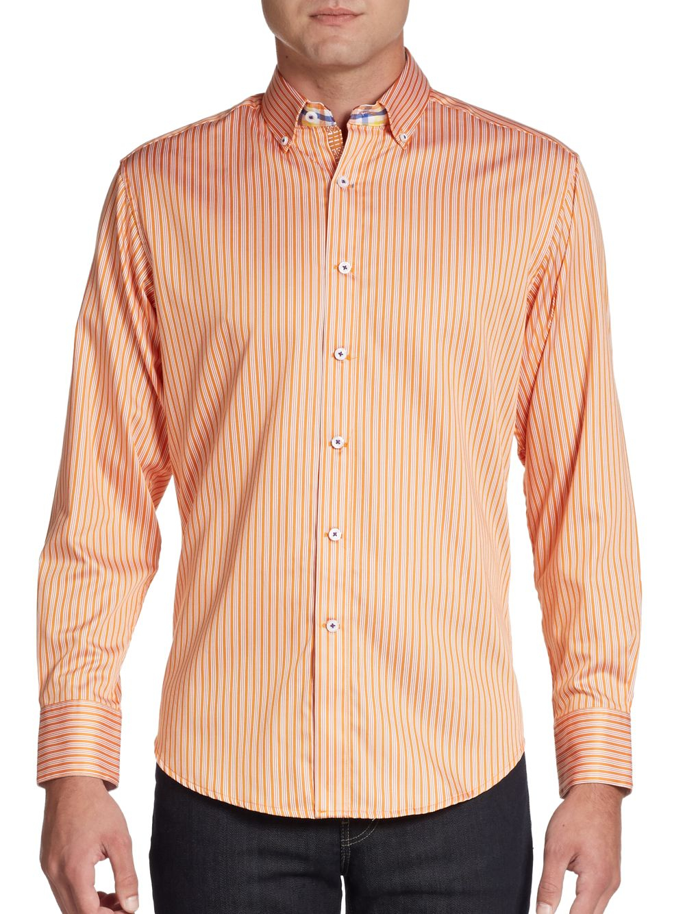 orange polo button down