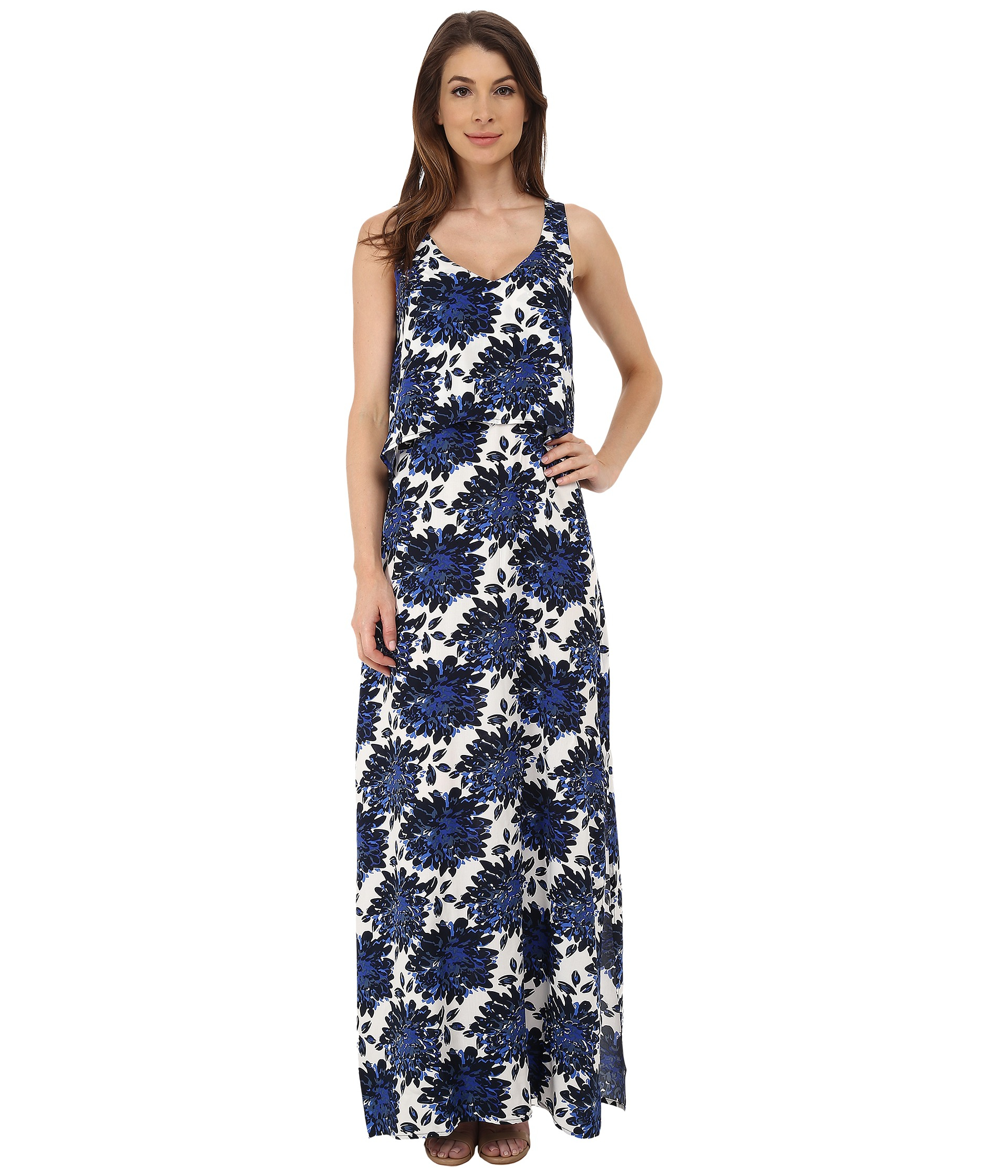 Lyst - Splendid Mediterranean Blossom Maxi Dress in Blue
