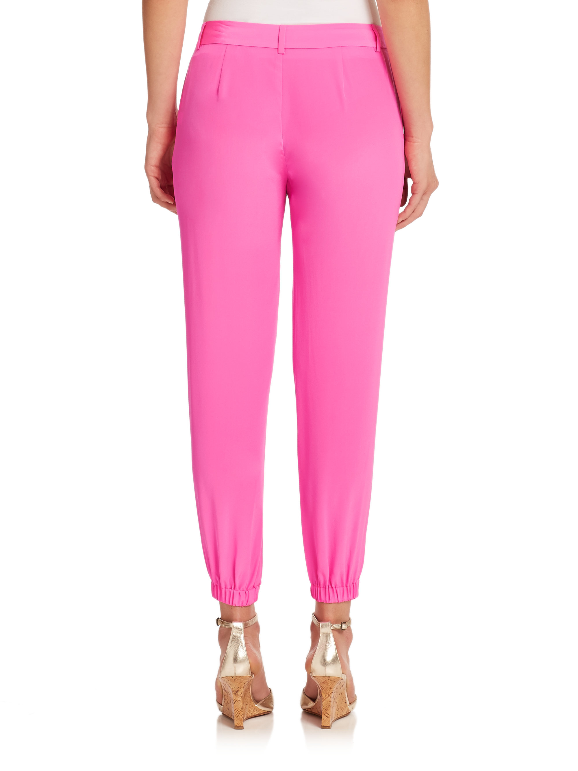 Lyst - Lilly Pulitzer Solstice Silk Ankle Pants in Pink
