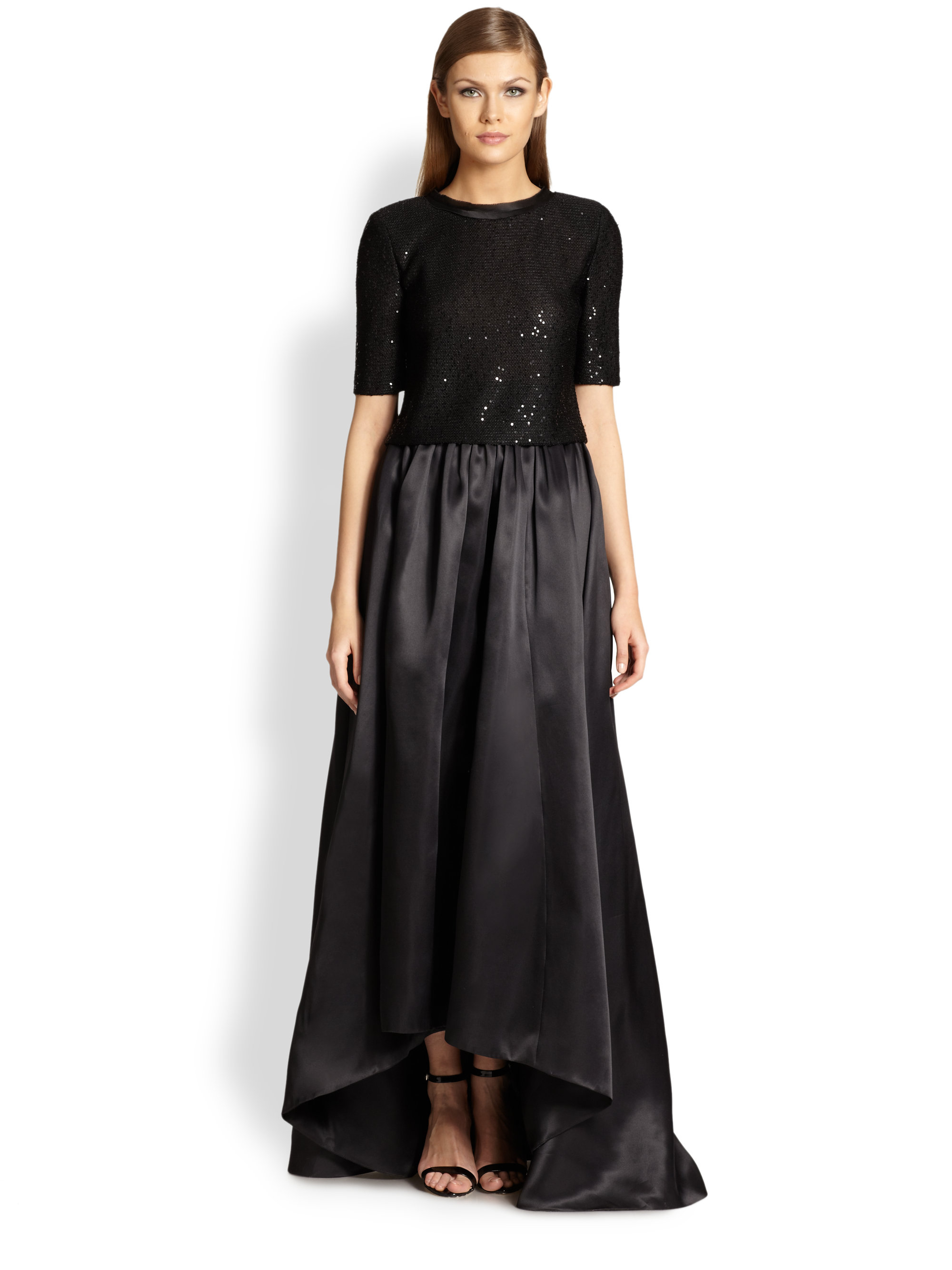 Lyst - St. John Silk Satin Ball Gown Skirt in Black