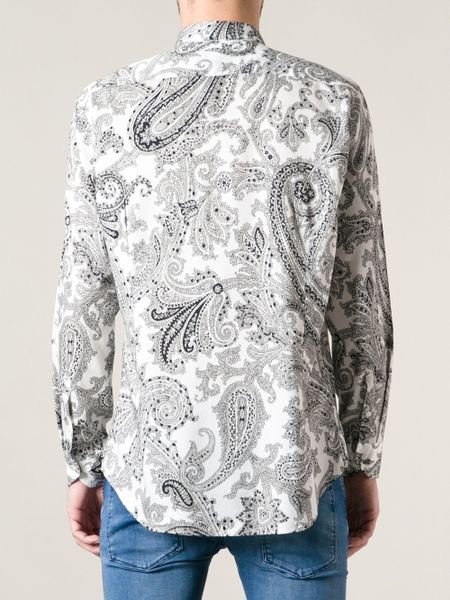 Etro Paisley Print Shirt in Black for Men (white) | Lyst