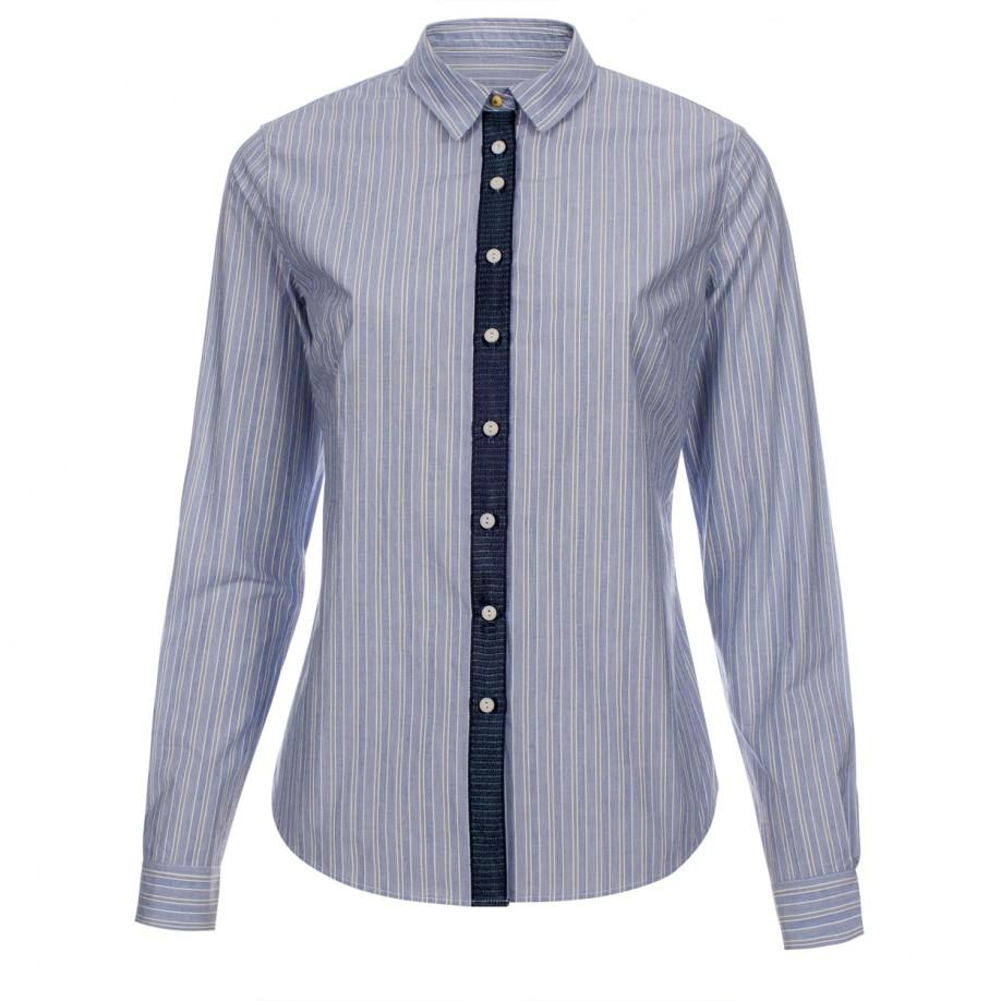 Lyst - Paul Smith Women'S Navy Striped Cotton Shirt With Contrasting ...