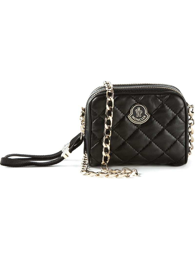 Moncler Small Quilted-leather Shoulder Bag in Black - Lyst