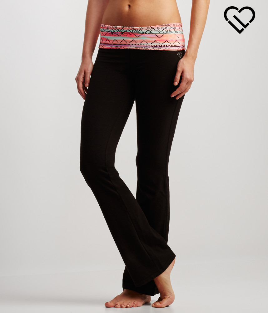 Live love dream Lld Chevron Streak Foldover Yoga Pants in Black Lyst