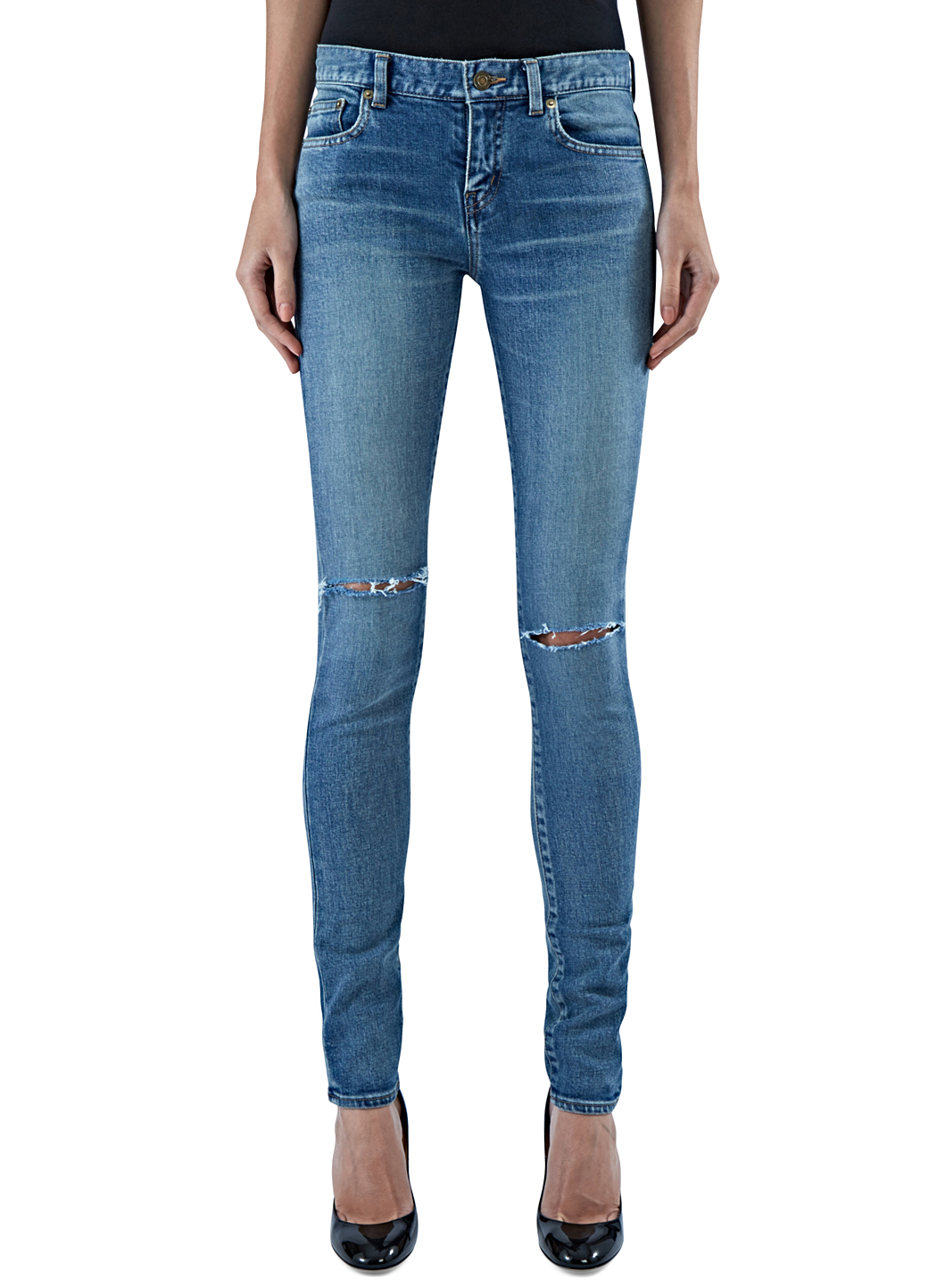 saint laurent ripped jeans