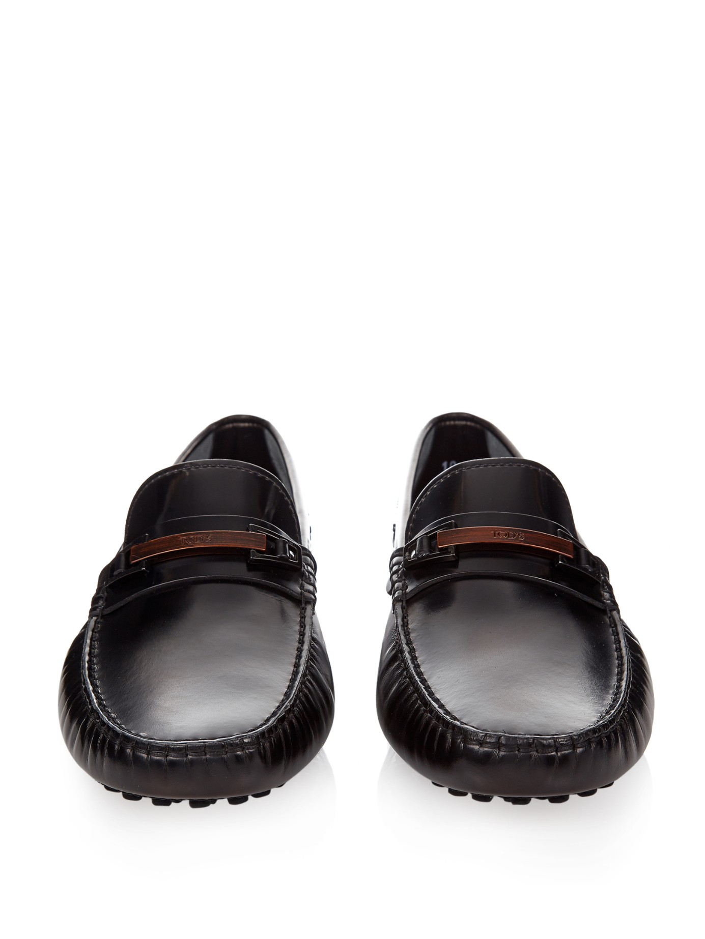 Tod'S Gommino Leather Driving Shoes in Black for Men - Lyst