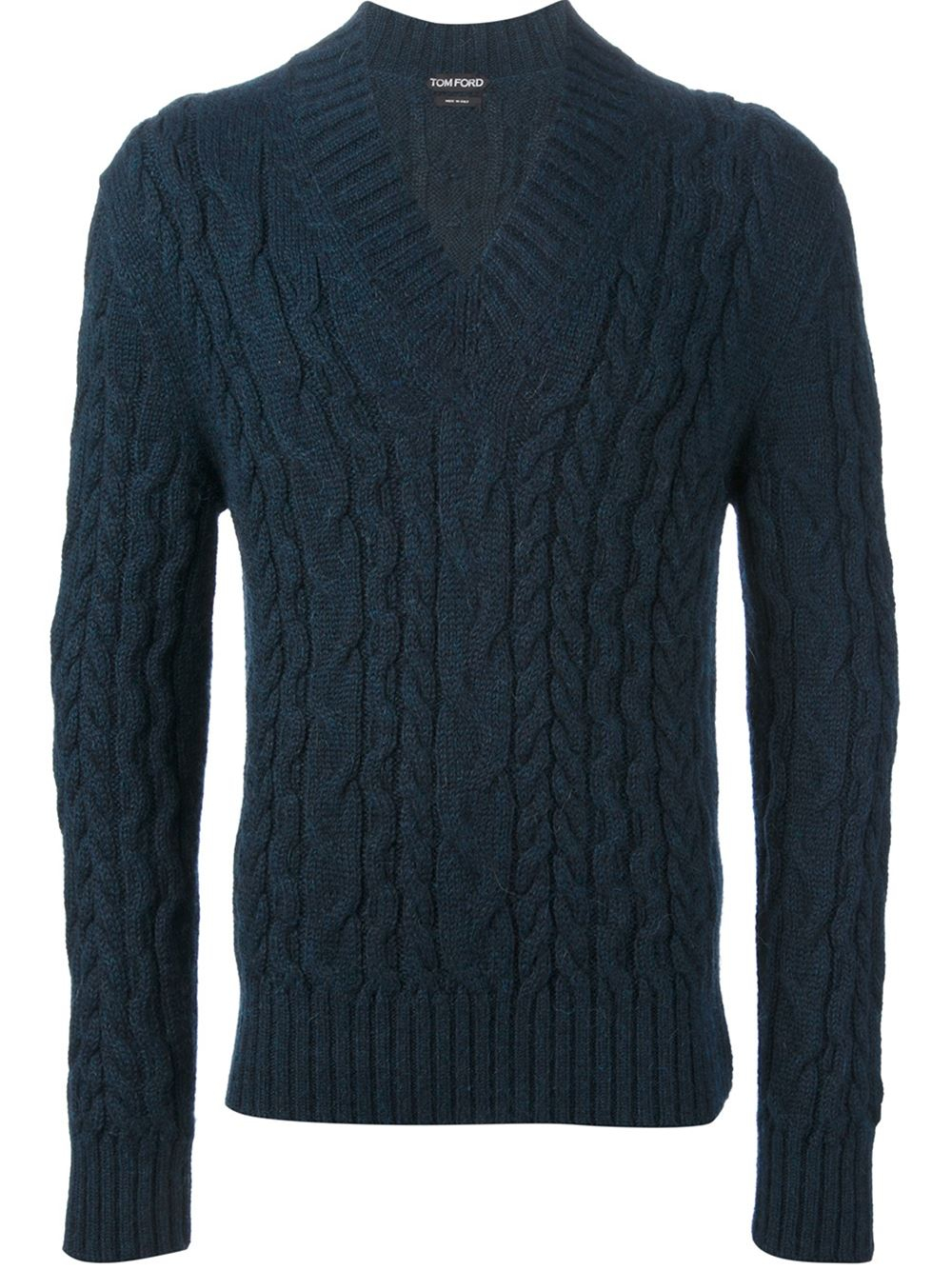 Lyst - Tom Ford Cable Knit Sweater in Blue for Men