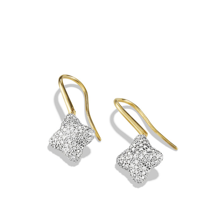 David Yurman Pave Quatrefoil Drop Earrings In Metallic Lyst Gallery