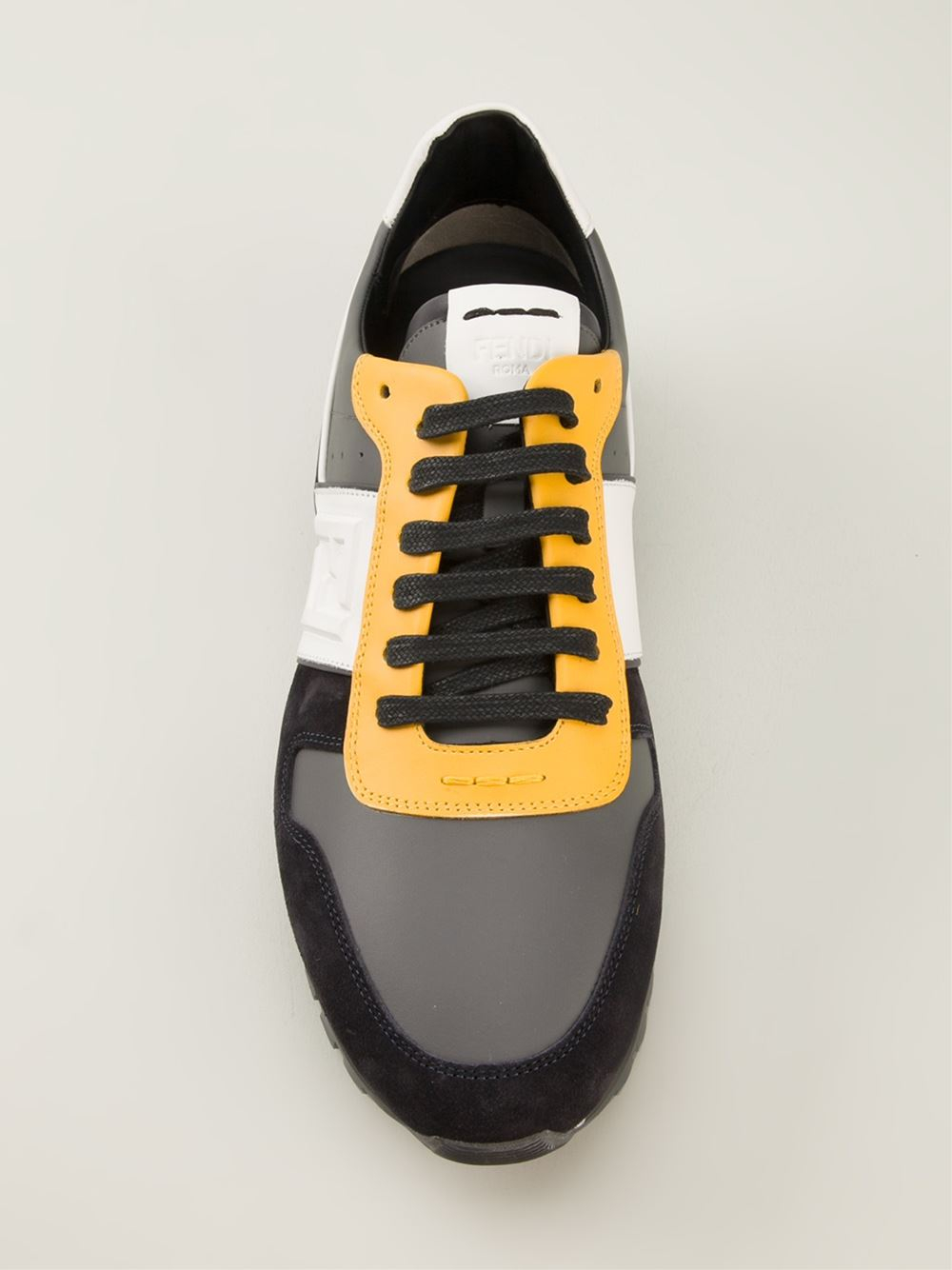 Fendi Low Sneakers in Black (Yellow) for Men - Lyst